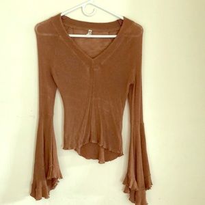 Free people flare / bell sleeve top